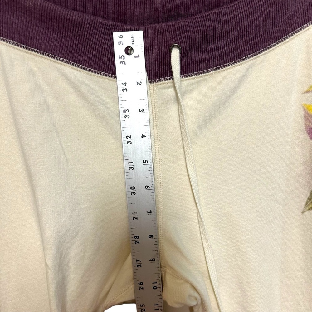 Y2K Lucky Brand M-XL sweatpants cropped flower graphic print boho vintage knit - Picture 8 of 13